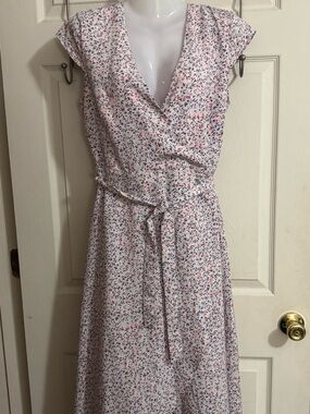 Madison cap-Sleeve, Confetti Wrap Dress